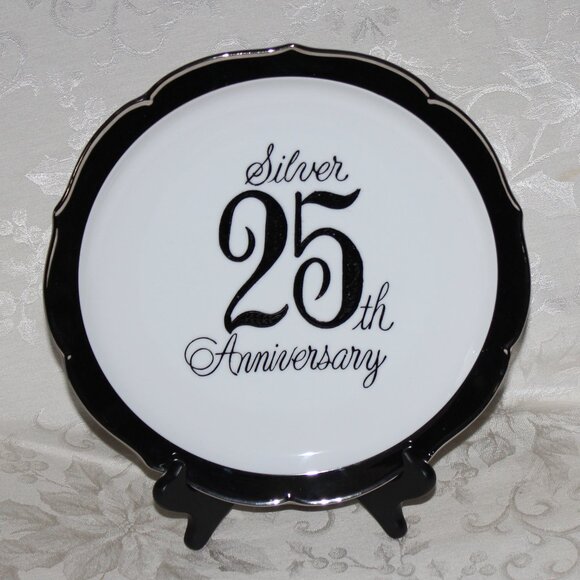 Vintage 25th Anniversary Plate | Saji Japan Fine China | Anniversary Gift - Picture 1 of 6